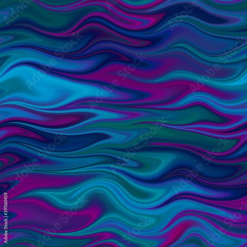 Seamless marble wet ripple wavy fluid pattern. High quality illustration. Smooth distorted liquid effect. Trendy artistic surface pattern design. Resembles hand marbled surface. © NinjaCodeArtist