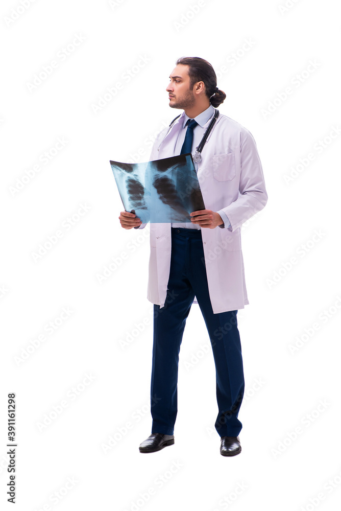 Young male doctor isolated on white Young male doctor isolated on white