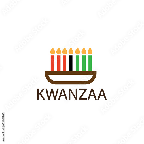 Kwanzaa logo with seven candles. vector