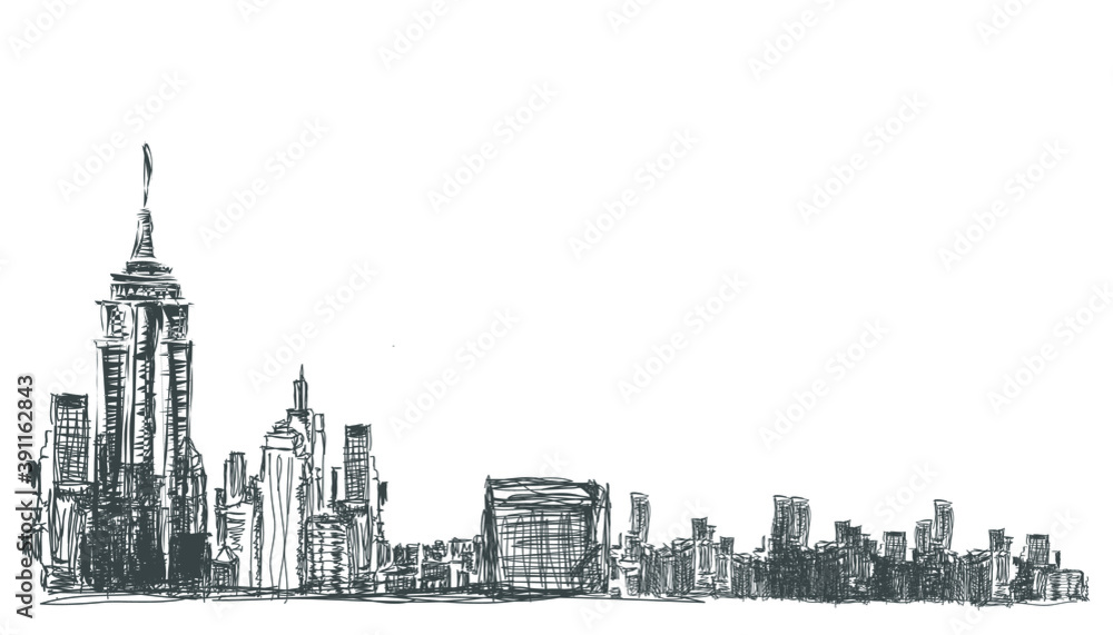 Sketch Building In The City Clip Art, Vector Images & Illustrations.
