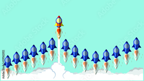 Drive rocket -Think differently - Being different, taking risky, move for success in life.