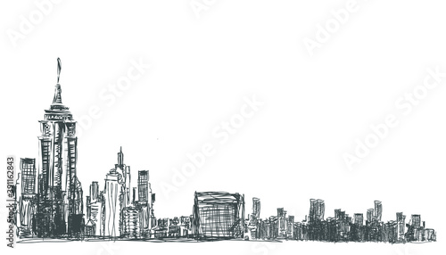 Sketch Building In The City Clip Art  Vector Images   Illustrations.