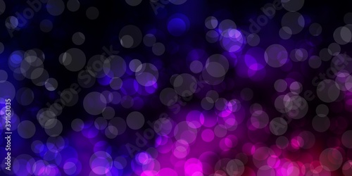 Dark Purple, Pink vector layout with circle shapes.