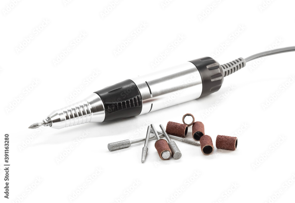 Manicure machine. Close up. Isolated on a white background