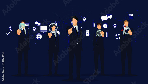 Businessman  - Icon Business creativity - Steps Infographics Template Idea and concept design.