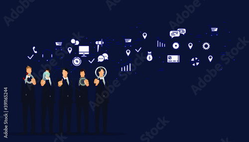 Businessman  - Icon Business creativity - Steps Infographics Template Idea and concept design.