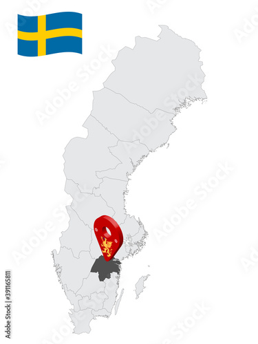 Obraz na plátně Location Ostergotland County on map Sweden