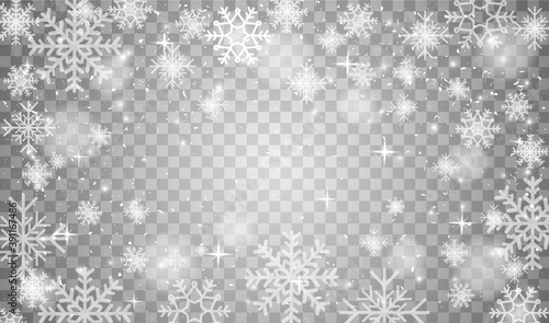Snowflakes in different shapes and forms