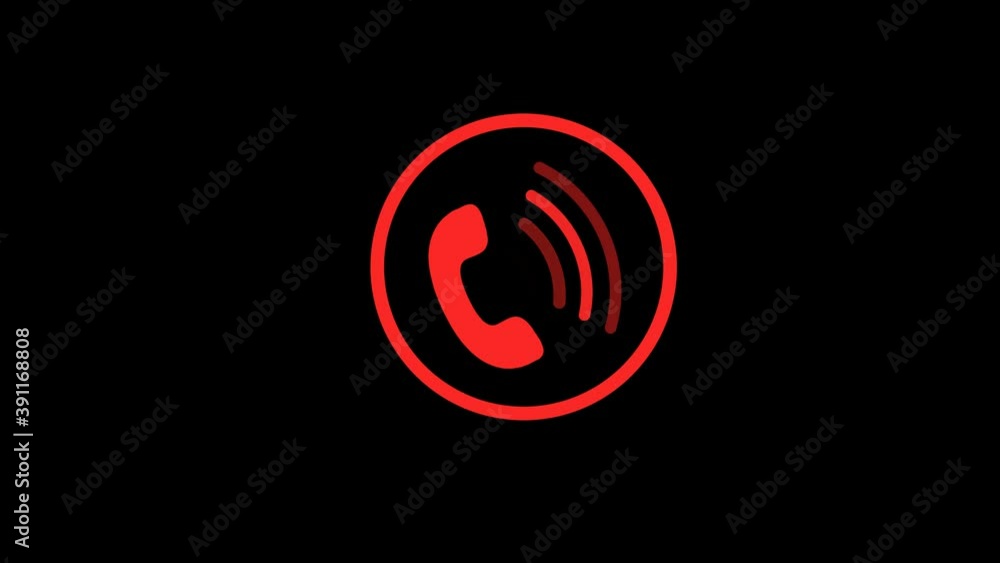 Red phone calling animation black background, New calling animation Red phone calling animation black background, New calling animation