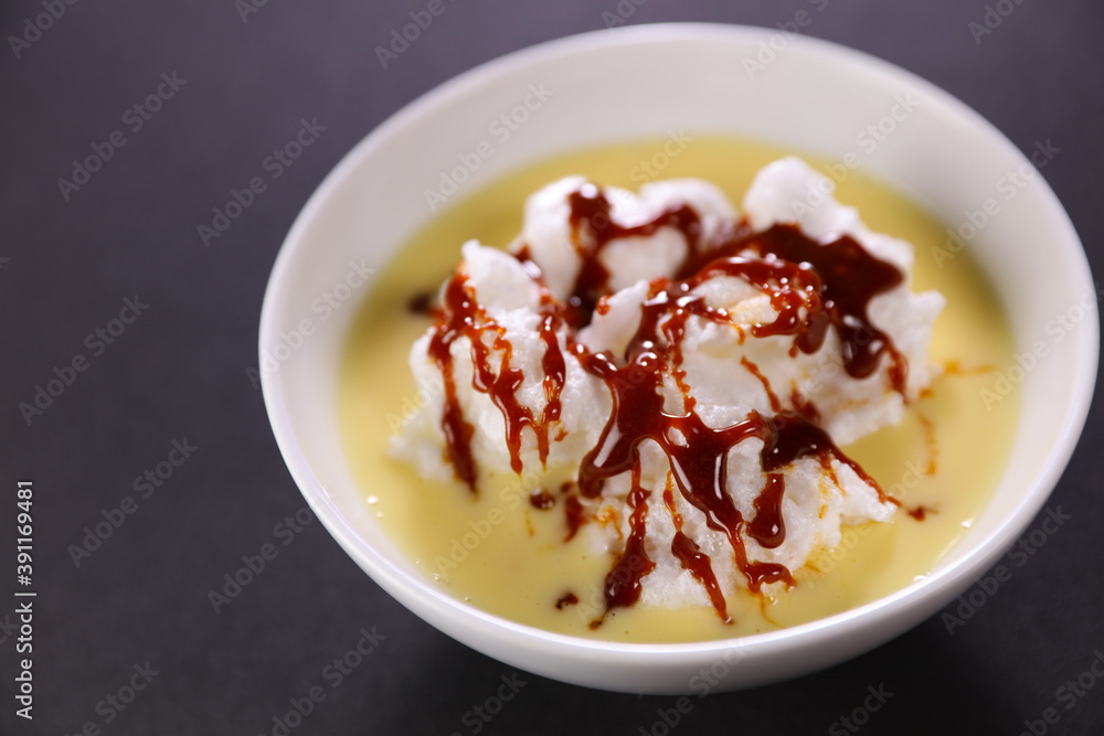 floating island- custard creme and caramel floating island- custard creme and caramel