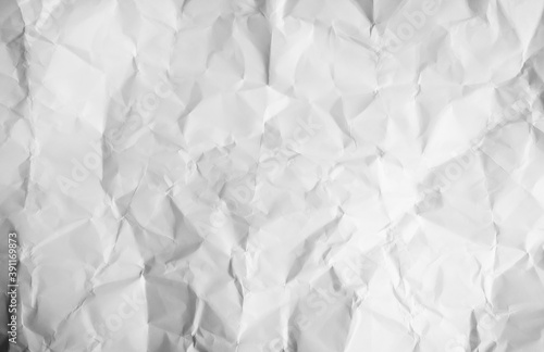White crumpled paper background texture