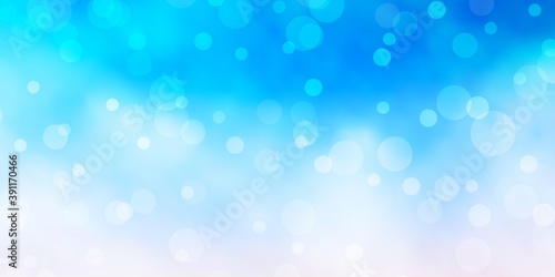 Light Blue, Yellow vector background with bubbles.