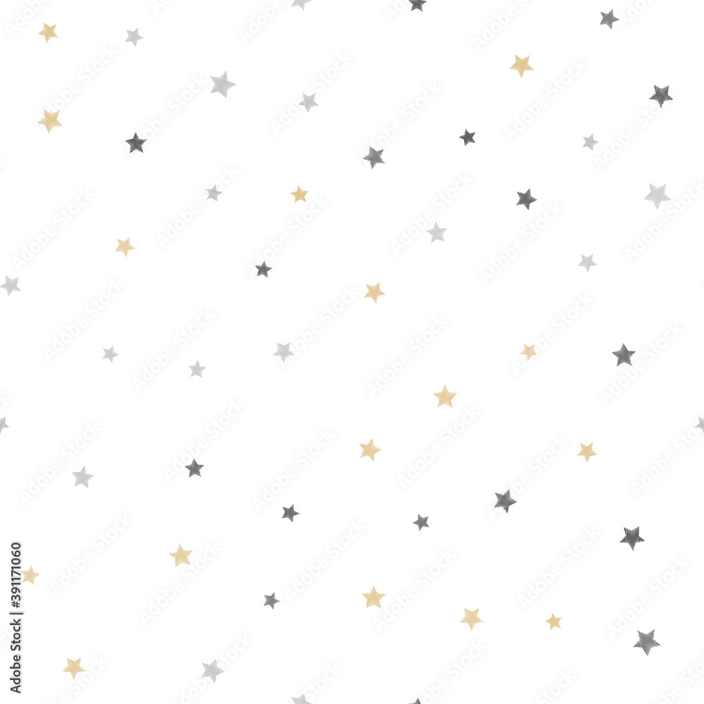 Seamless pattern with golden stars on white background. Vector Seamless pattern with golden stars on white background. Vector