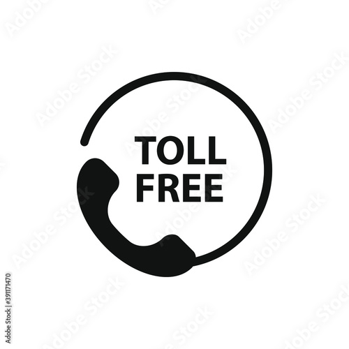 Toll-free icon design isolated on white background. Vector illustration