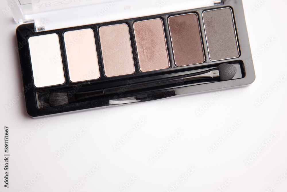 eyeshadow palette close up isolated on white eyeshadow palette close up isolated on white