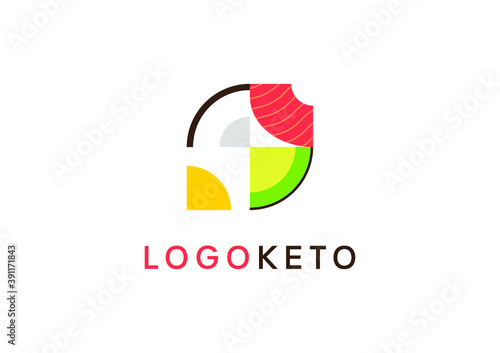 Keto logo/brand design, for restaurant, dietician or food truck. Keto icon.