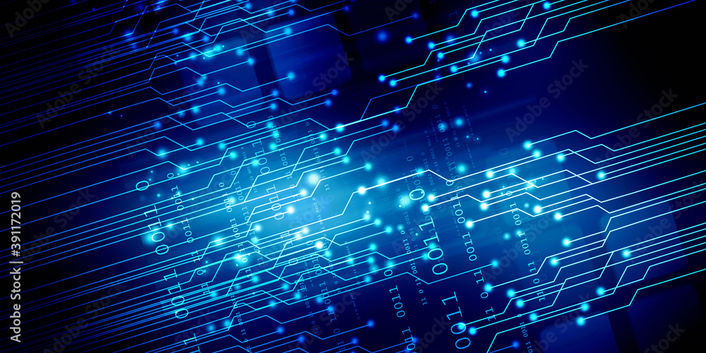 2d illustration Abstract futuristic electronic circuit technology background 2d illustration Abstract futuristic electronic circuit technology background