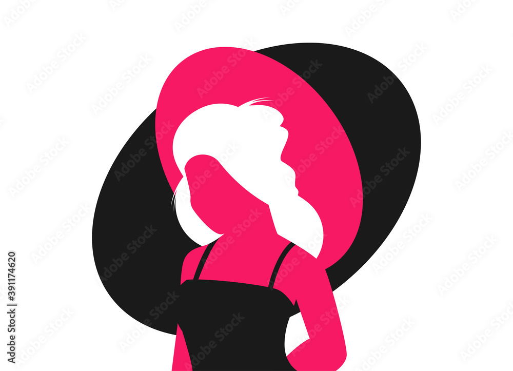 Young woman. Vector flat style cartoon illustration