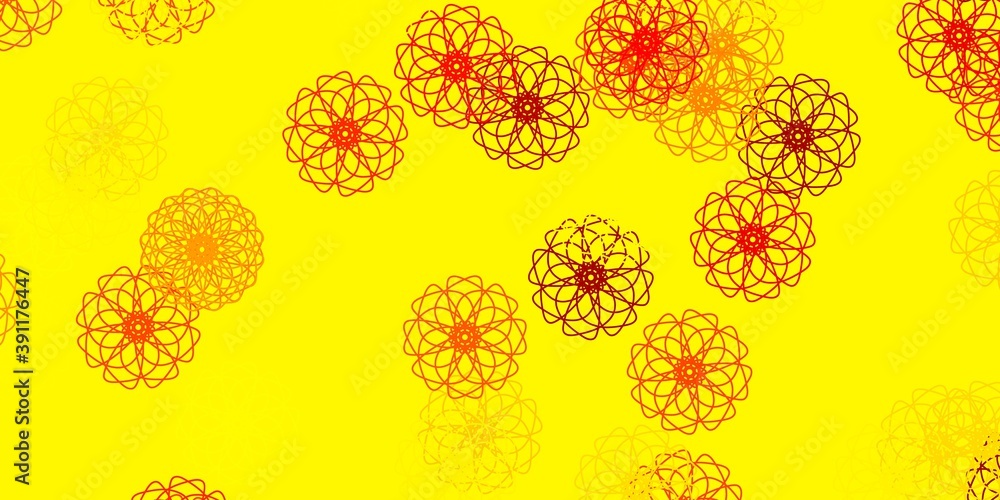 Light Orange vector natural backdrop with flowers.
