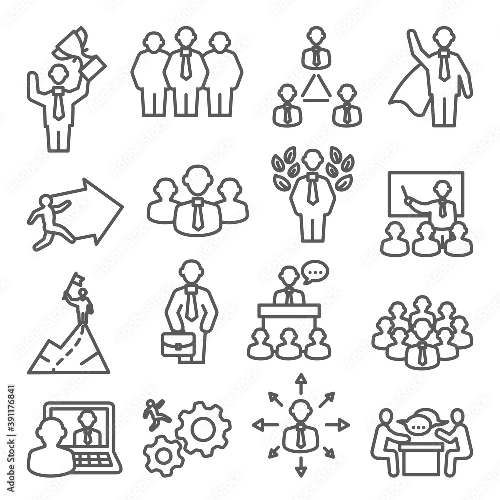 People line icons Vector set isons for teamwork management and business People line icons Vector set isons for teamwork management and business