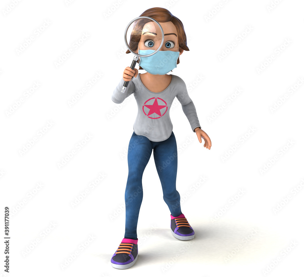 Fun 3D Illustration of a cartoon teenage girl Fun 3D Illustration of a cartoon teenage girl