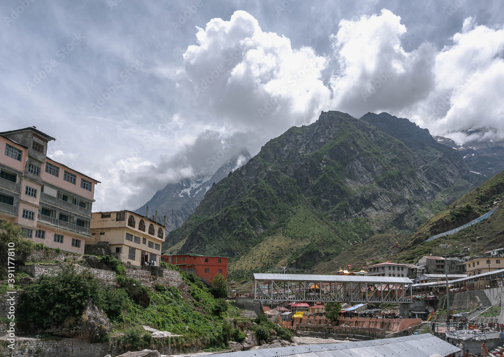 Badrinath is a sacred Hindu city located in the Garhwal Hills on the banks of the Alaknanda River in Uttarakhand State, India