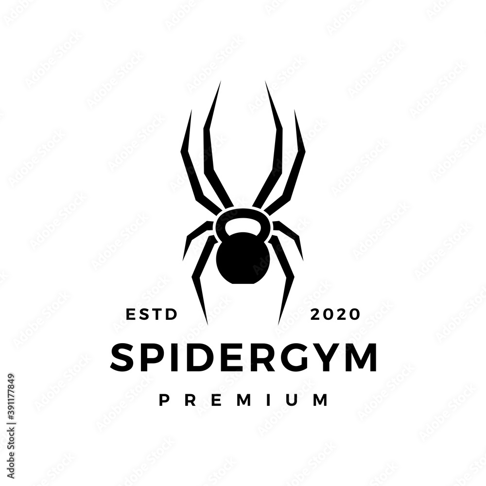 spider gym kettlebell fitness logo vector icon illustration spider gym kettlebell fitness logo vector icon illustration