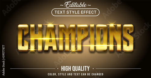 3D Golden champion text effect - Editable text effect