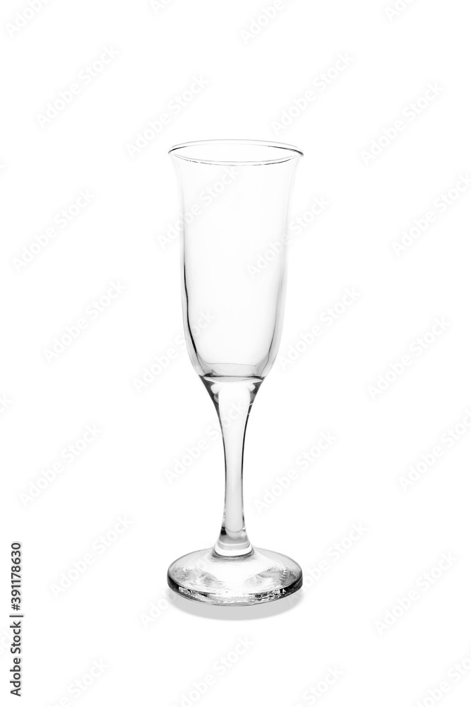 Empty transparent wineglass. Isolated on white background.