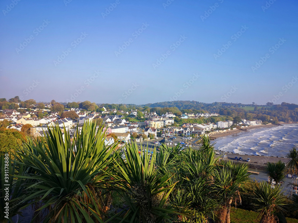 Obraz premium View of Saundersfoot in Pembrokeshire - a popular tourist destination in South Wales.