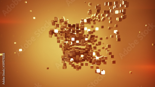 Shape of orange cubic parti...