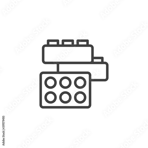 Toy bricks line icon. linear style sign for mobile concept and web design. Construction blocks game outline vector icon. Symbol, logo illustration. Vector graphics
