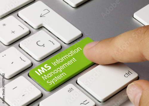 IMS Information Management System - Inscription on Green Keyboard Key.
