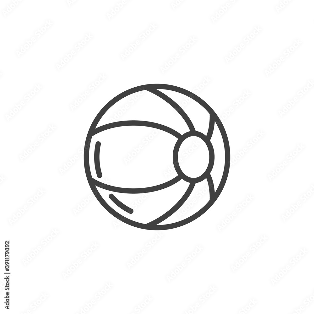 Beach ball line icon. linear style sign for mobile concept and web design. Ball toy outline vector icon. Symbol, logo illustration. Vector graphics Beach ball line icon. linear style sign for mobile concept and web design. Ball toy outline vector icon. Symbol, logo illustration. Vector graphics