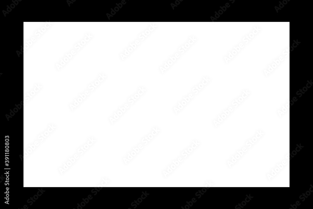 Black frame with white background. Empty rectangle. Black frame with white background. Empty rectangle.