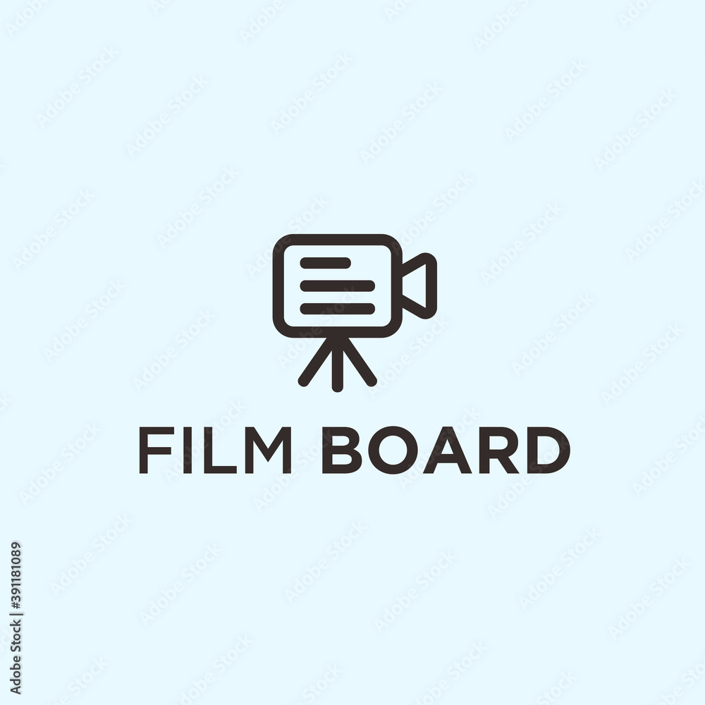 Fototapeta premium abstract film logo. learn icon