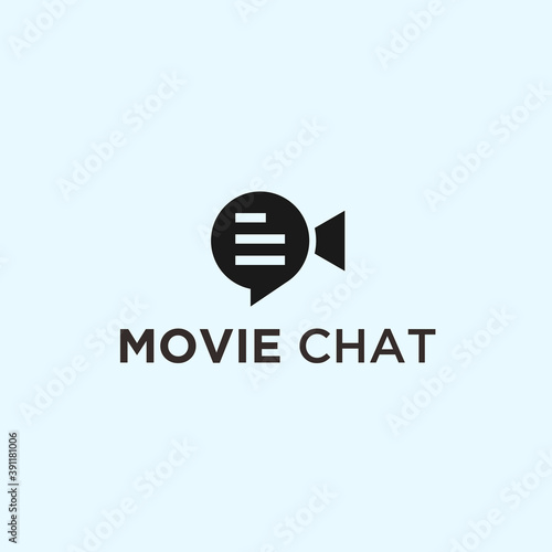 abstract film logo. chat icon