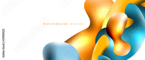 Bubbles abstract background. Liquid splashes on white vector template