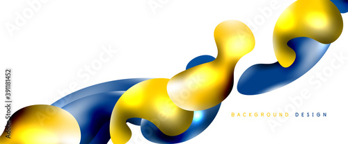 Bubbles abstract background. Liquid splashes on white vector template