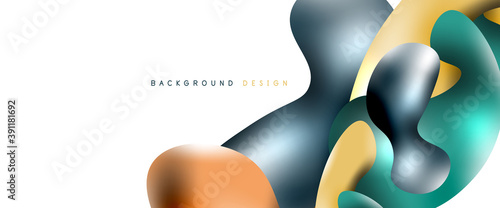 Bubbles abstract background. Liquid splashes on white vector template