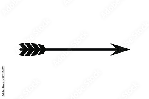 Black arrow icon on white background isolated