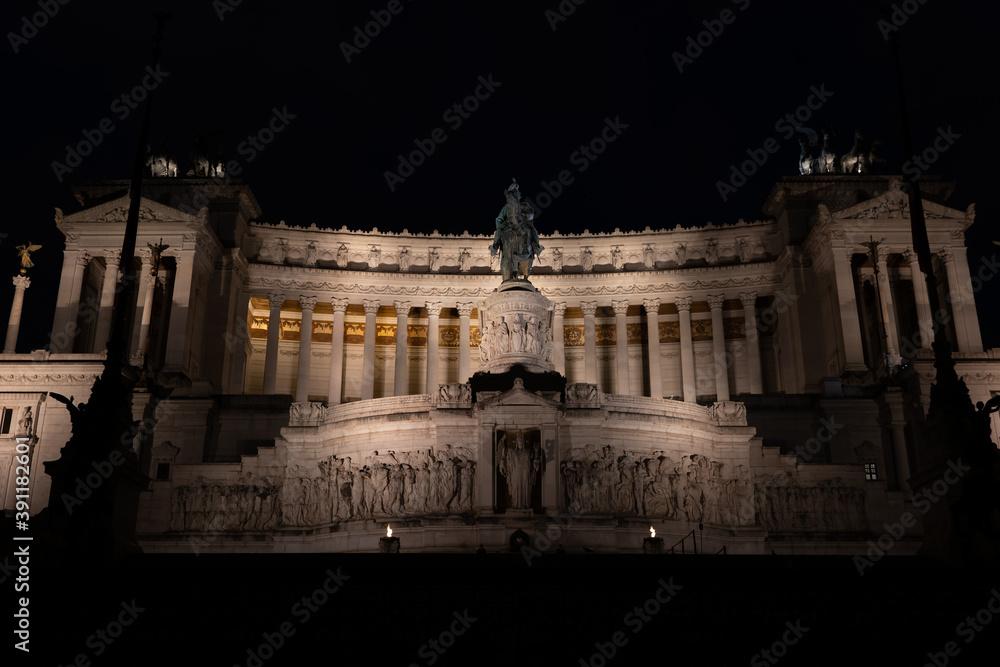 Altar of the Fatherland at Night In Rome, Italy
