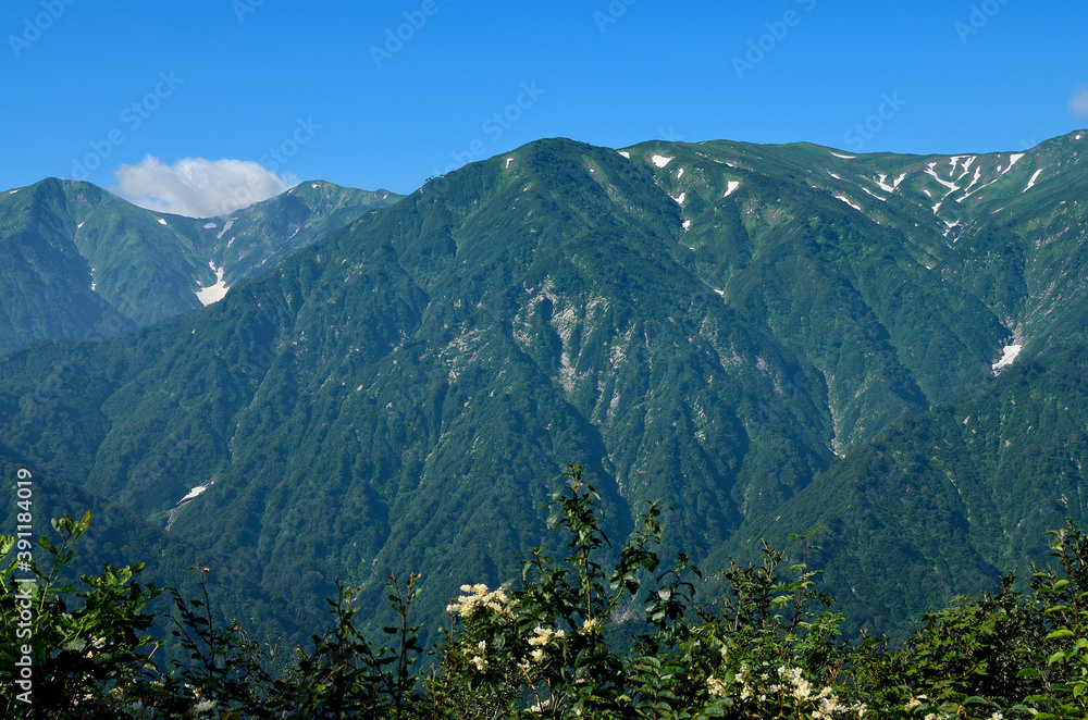 Fototapeta premium 倉手山から見た飯豊連峰