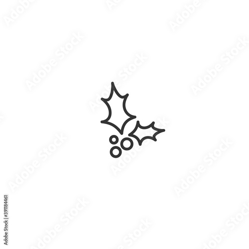 Holly berry black outline flat icon.