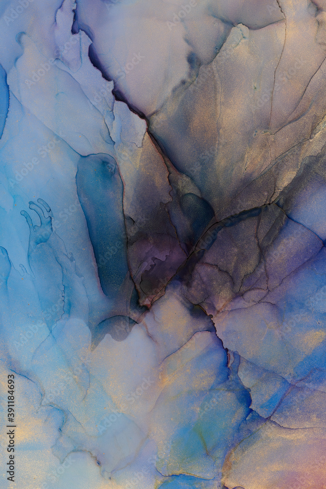 Fototapeta premium Alcohol ink art.Mixing liquid paints. Modern, abstract colorful background, wallpaper. Marble texture.Translucent colors