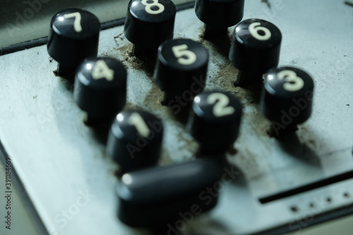 tasti di un calcolatore vintage. Vecchio calcolatore