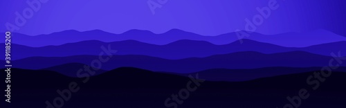 design blue mountains at the dusk time digitally drawn texture or background illustration