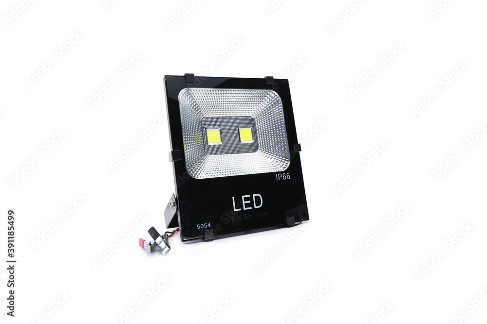 Fototapeta premium Street LED light bulbs with solar cell isolated on white background