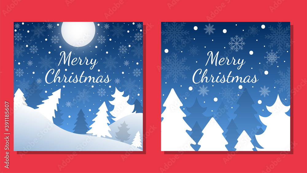 Naklejka premium Christmas background card templates. Vector design element. Set of brochure, poster templates. Vector illustration