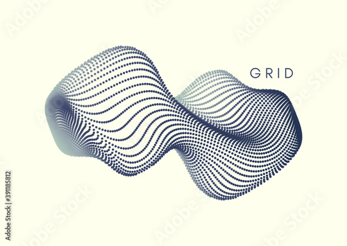 Abstract digital wave with dynamic particles. Sound wave. Big data visualization. 3d vector illustration for business, science or technology.